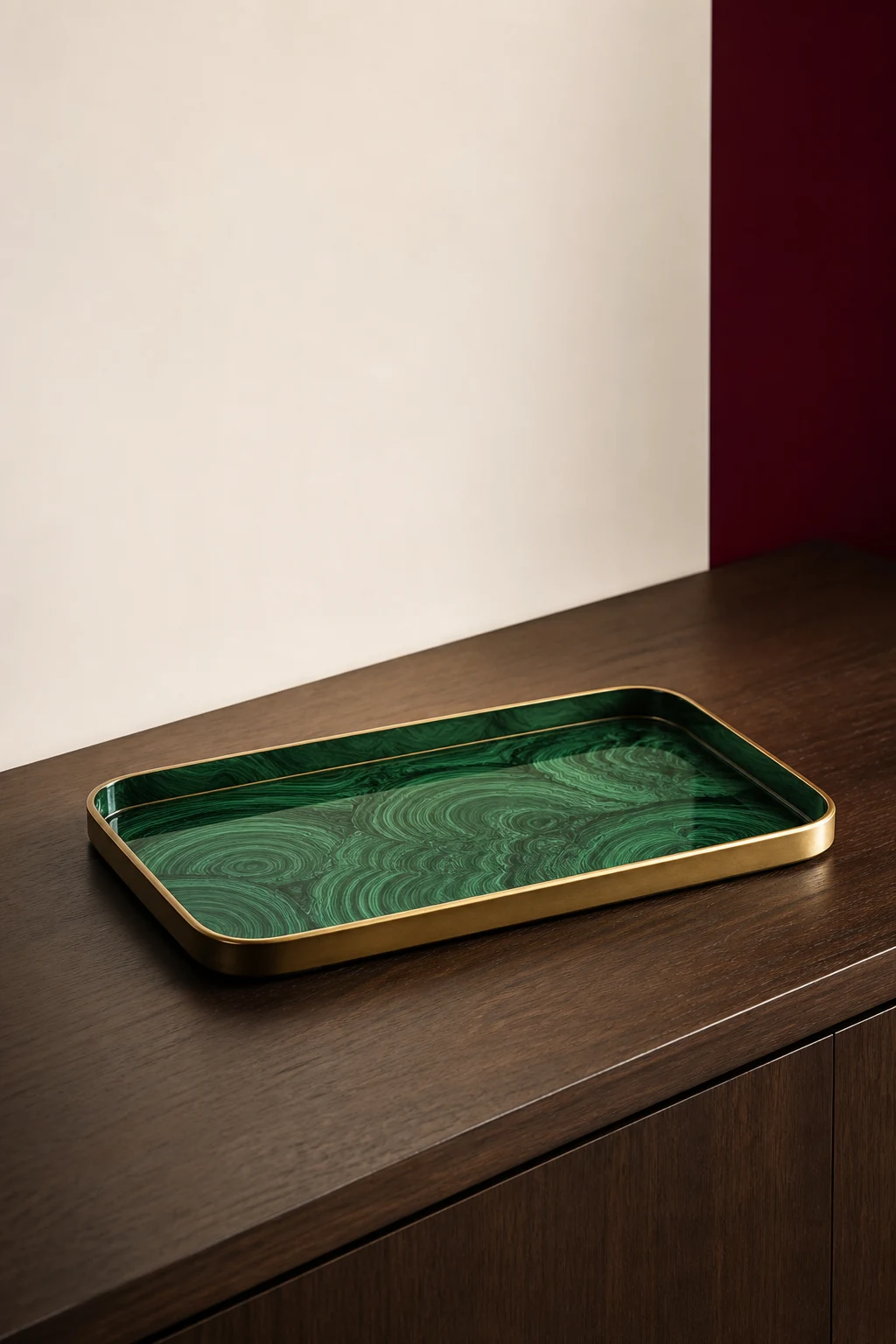 Verdant malachite valet tray